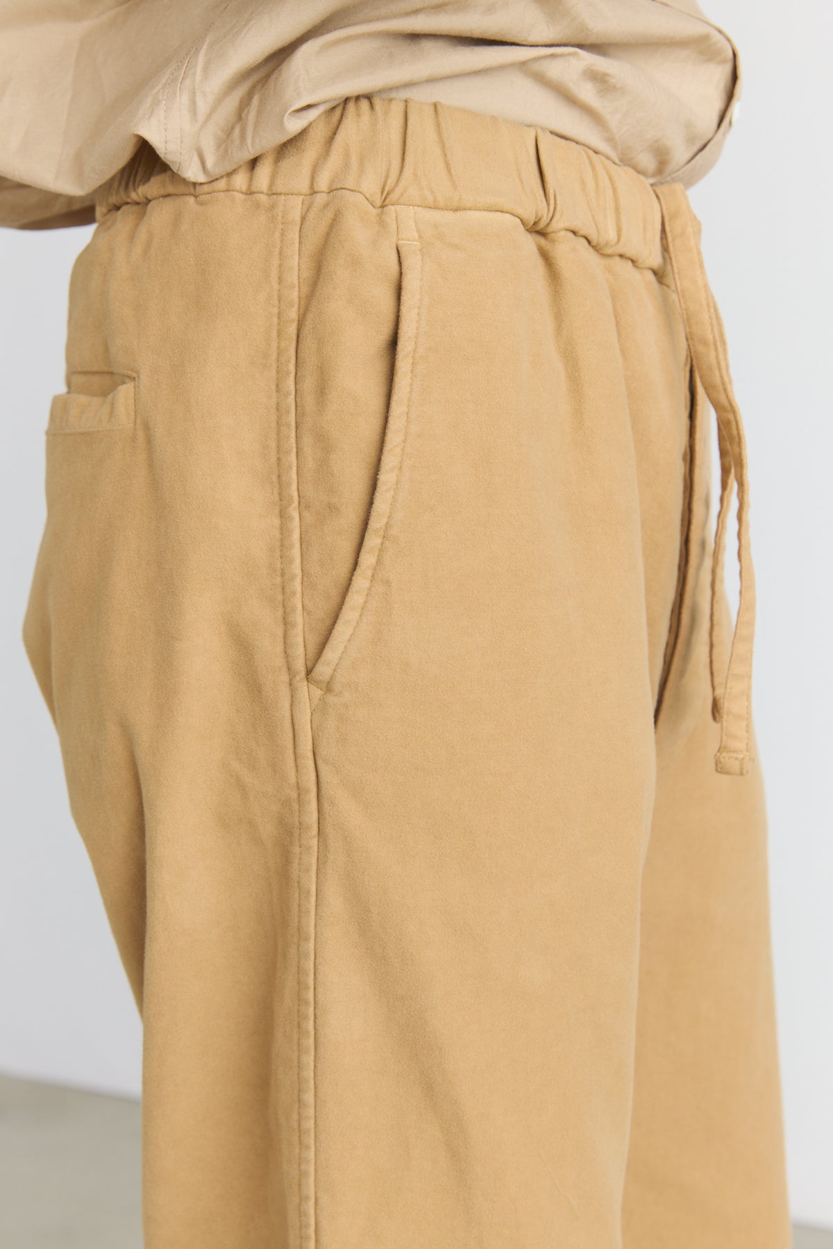 Garment Dye Moleskin Easy Field Trousers - Camel