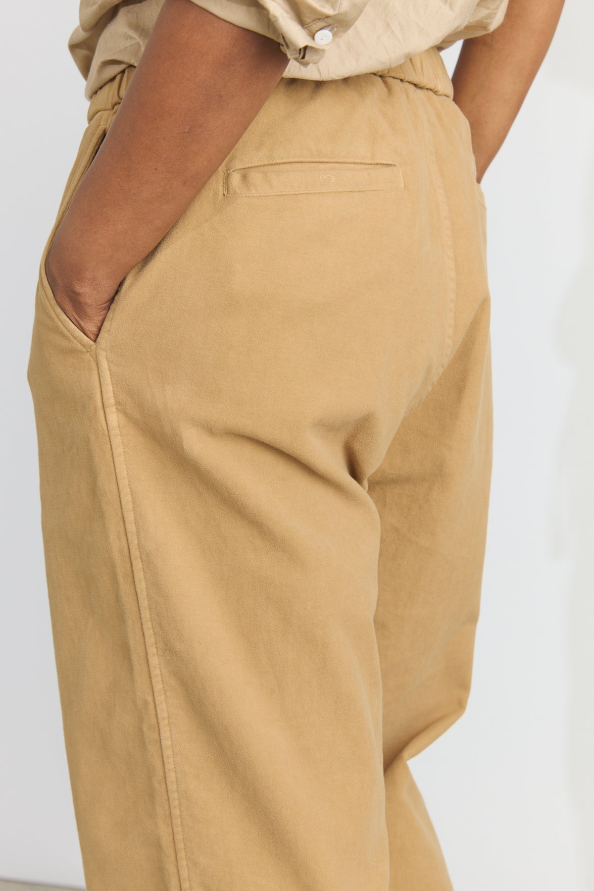 Garment Dye Moleskin Easy Field Trousers - Camel