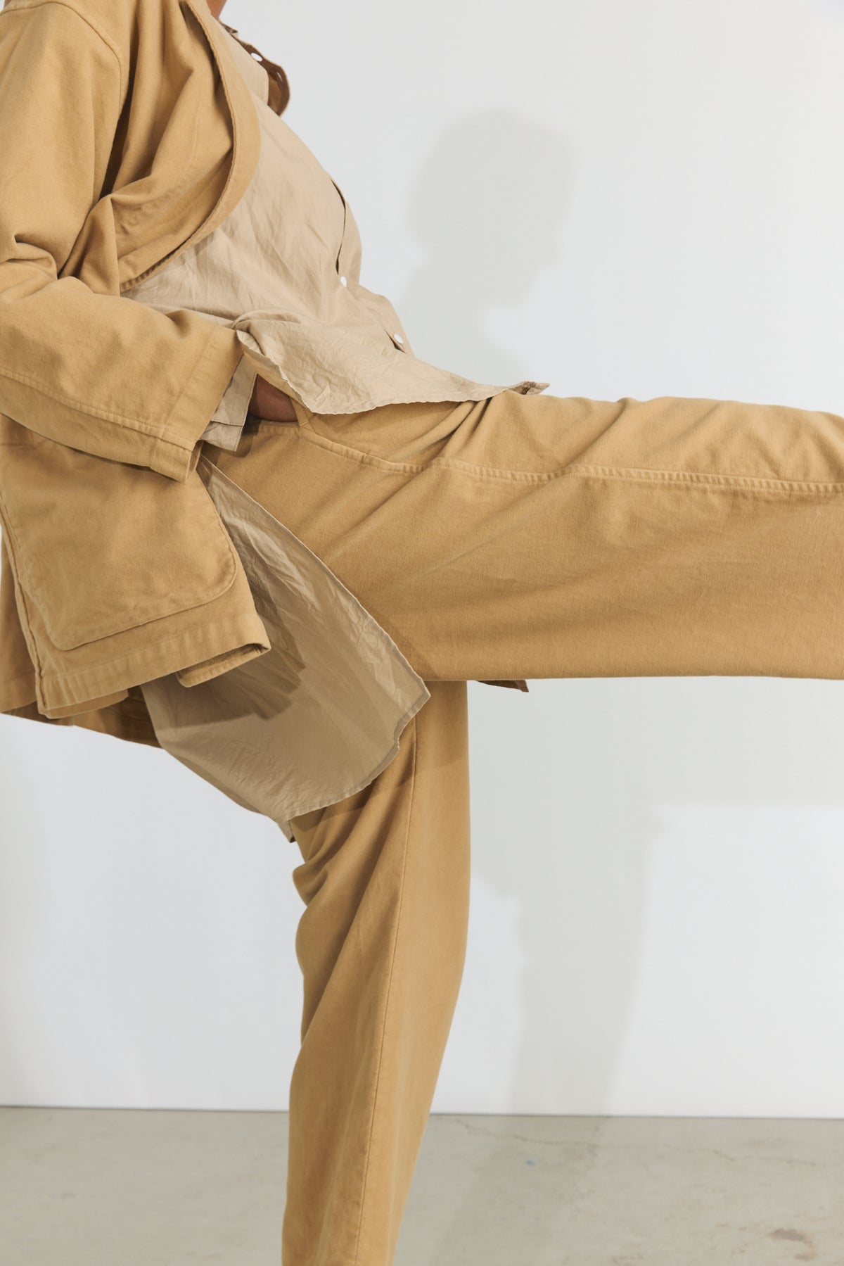 Garment Dye Moleskin Easy Field Trousers - Camel