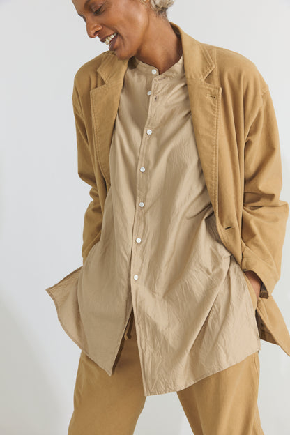 Garment Dye Moleskin Oversize Work Jacket - Camel