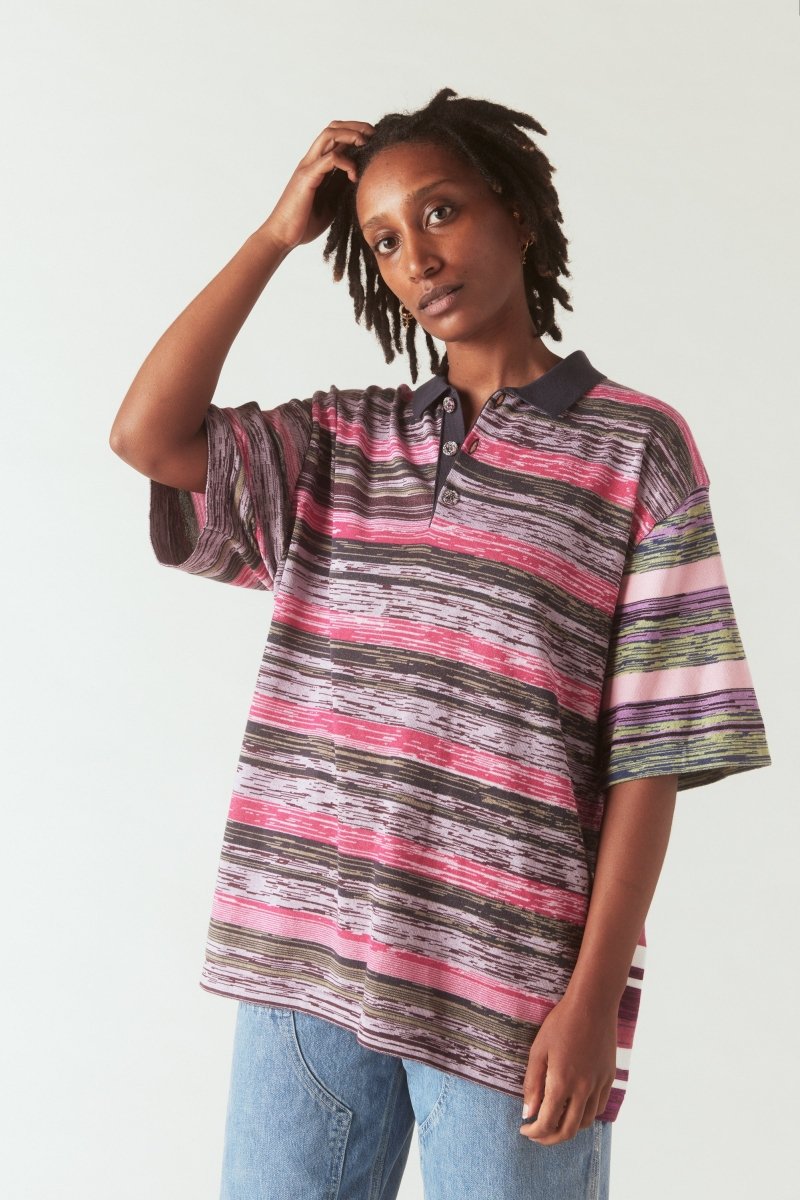 Gautam Polo in Fuchsia and Violet - Soochie - Waste Yarn Project