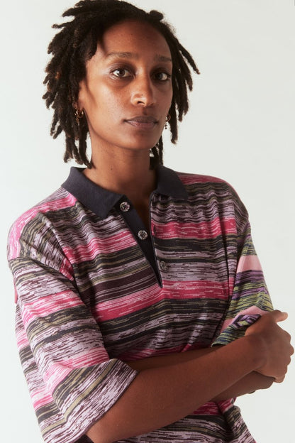 Gautam Polo in Fuchsia and Violet - Soochie - Waste Yarn Project