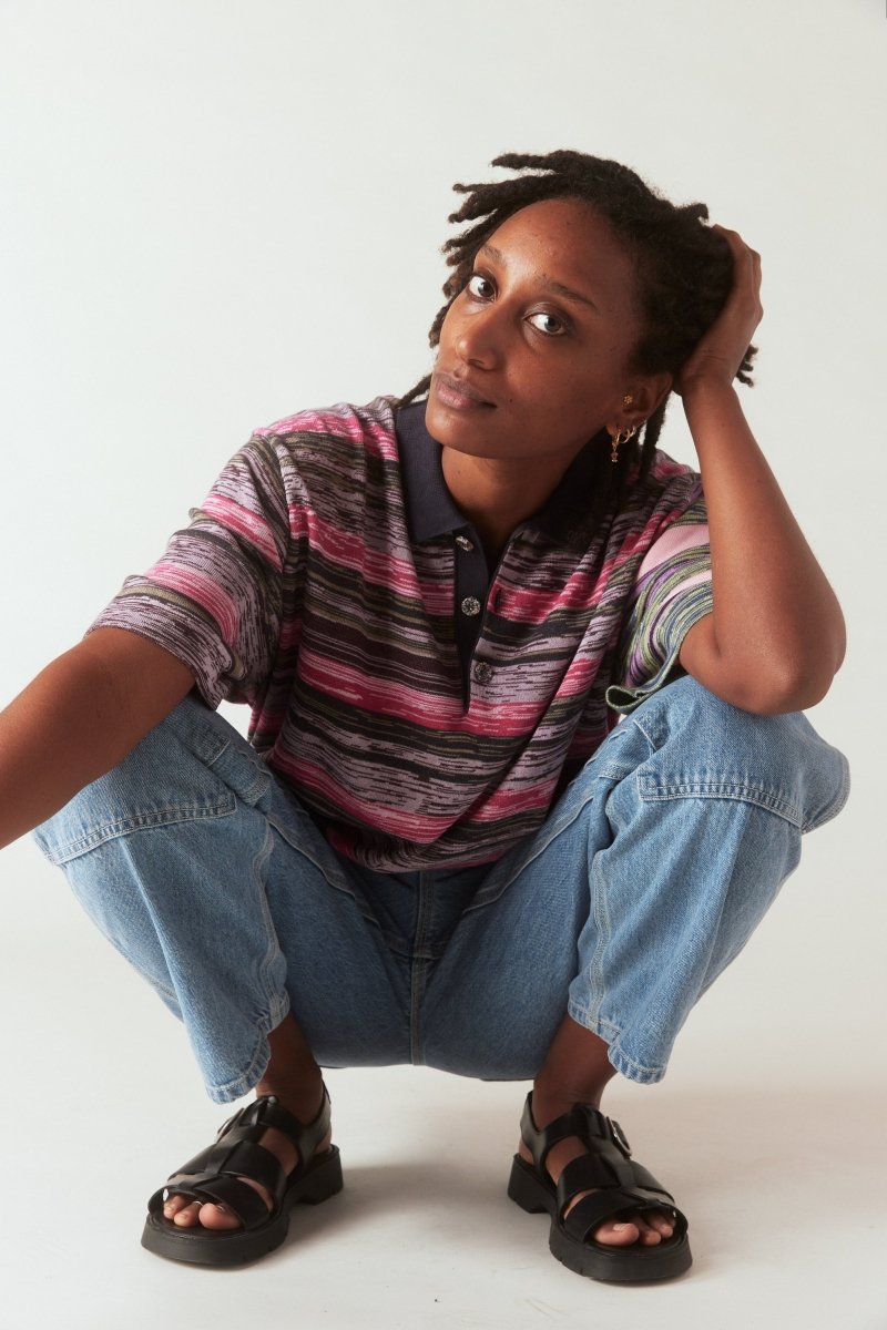 Gautam Polo in Fuchsia and Violet - Soochie - Waste Yarn Project