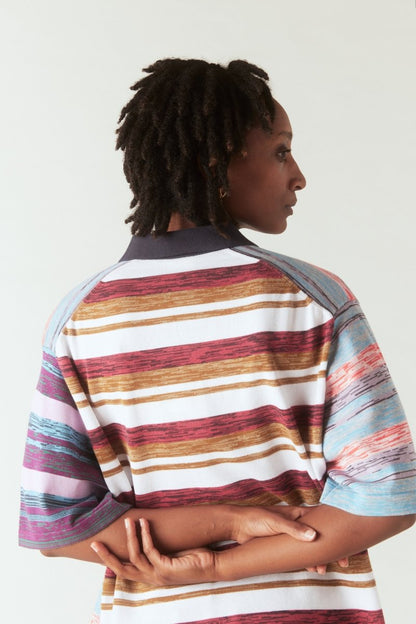 Gautam Polo in Sky and Guava - Soochie - Waste Yarn Project