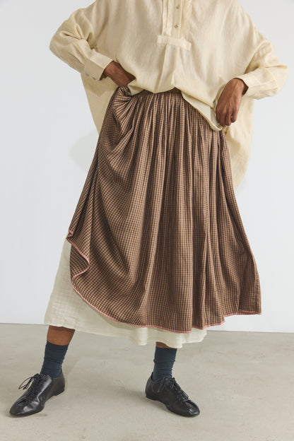 Gayle Reversible Skirt - Brown Checks