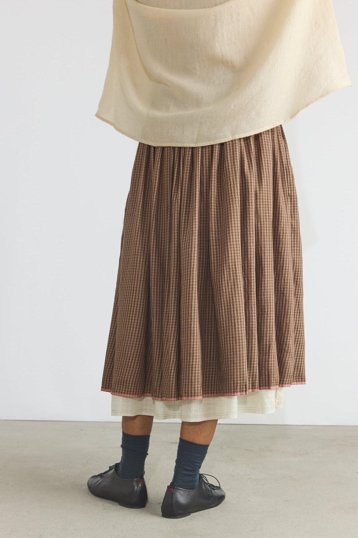Gayle Reversible Skirt - Brown Checks