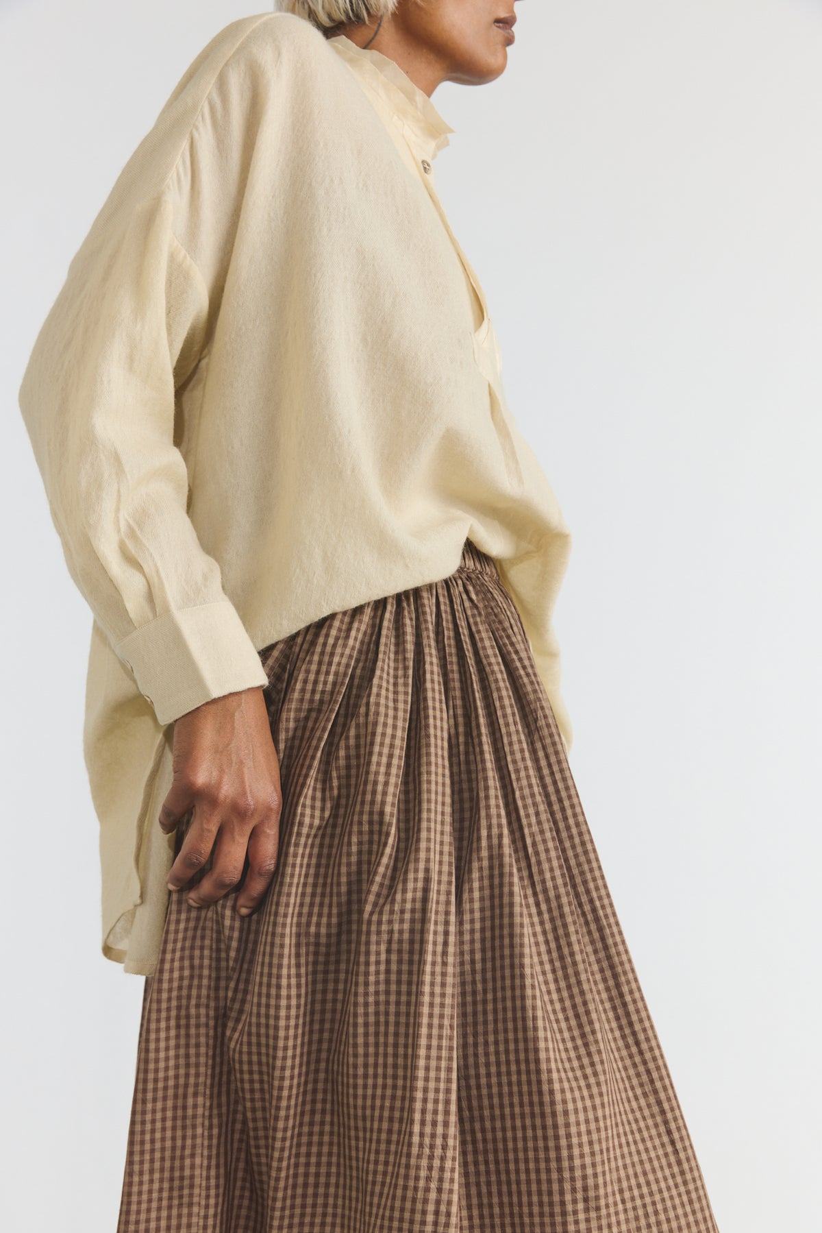Gayle Reversible Skirt - Brown Checks