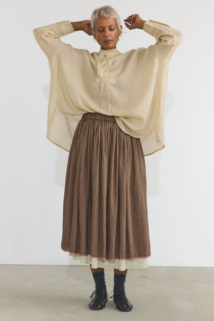 Gayle Reversible Skirt - Brown Checks
