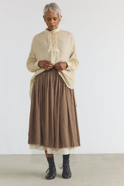 Gayle Reversible Skirt - Brown Checks