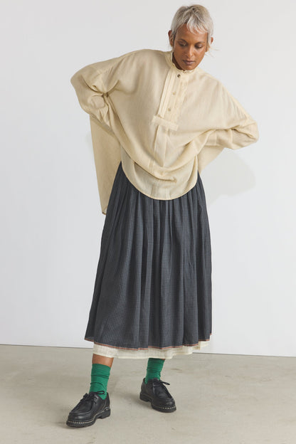 Gayle Reversible Skirt - Charcoal Checks