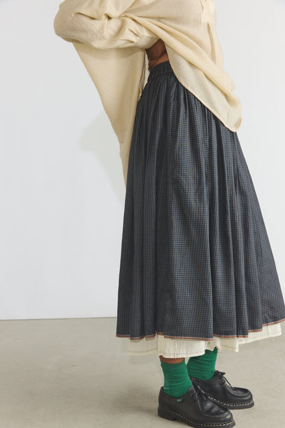 Gayle Reversible Skirt - Charcoal Checks