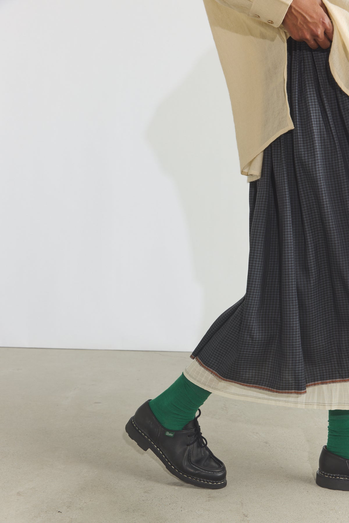 Gayle Reversible Skirt - Charcoal Checks