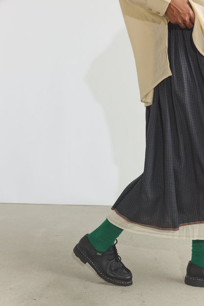 Gayle Reversible Skirt - Charcoal Checks
