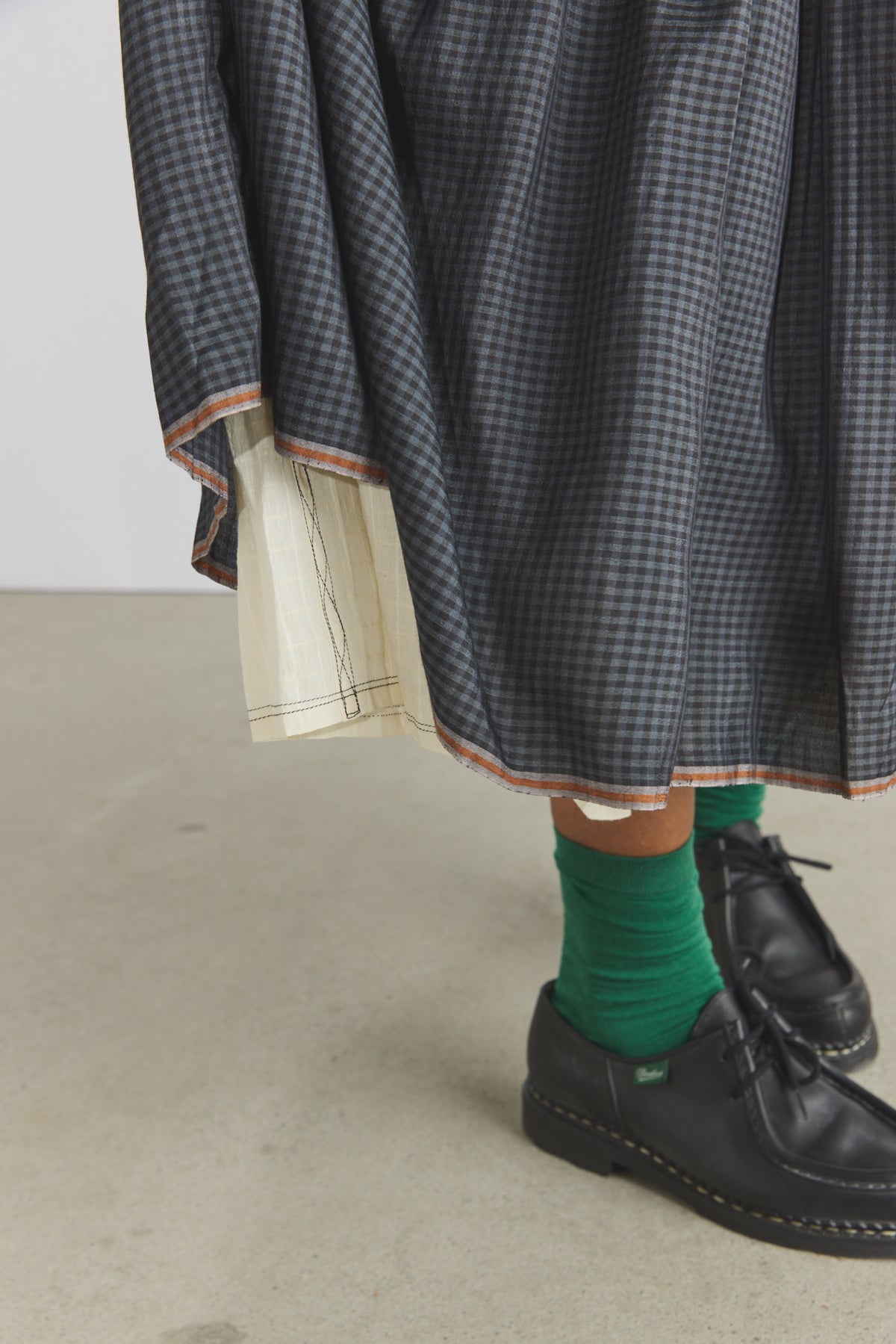 Gayle Reversible Skirt - Charcoal Checks