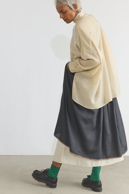 Gayle Reversible Skirt - Charcoal Checks