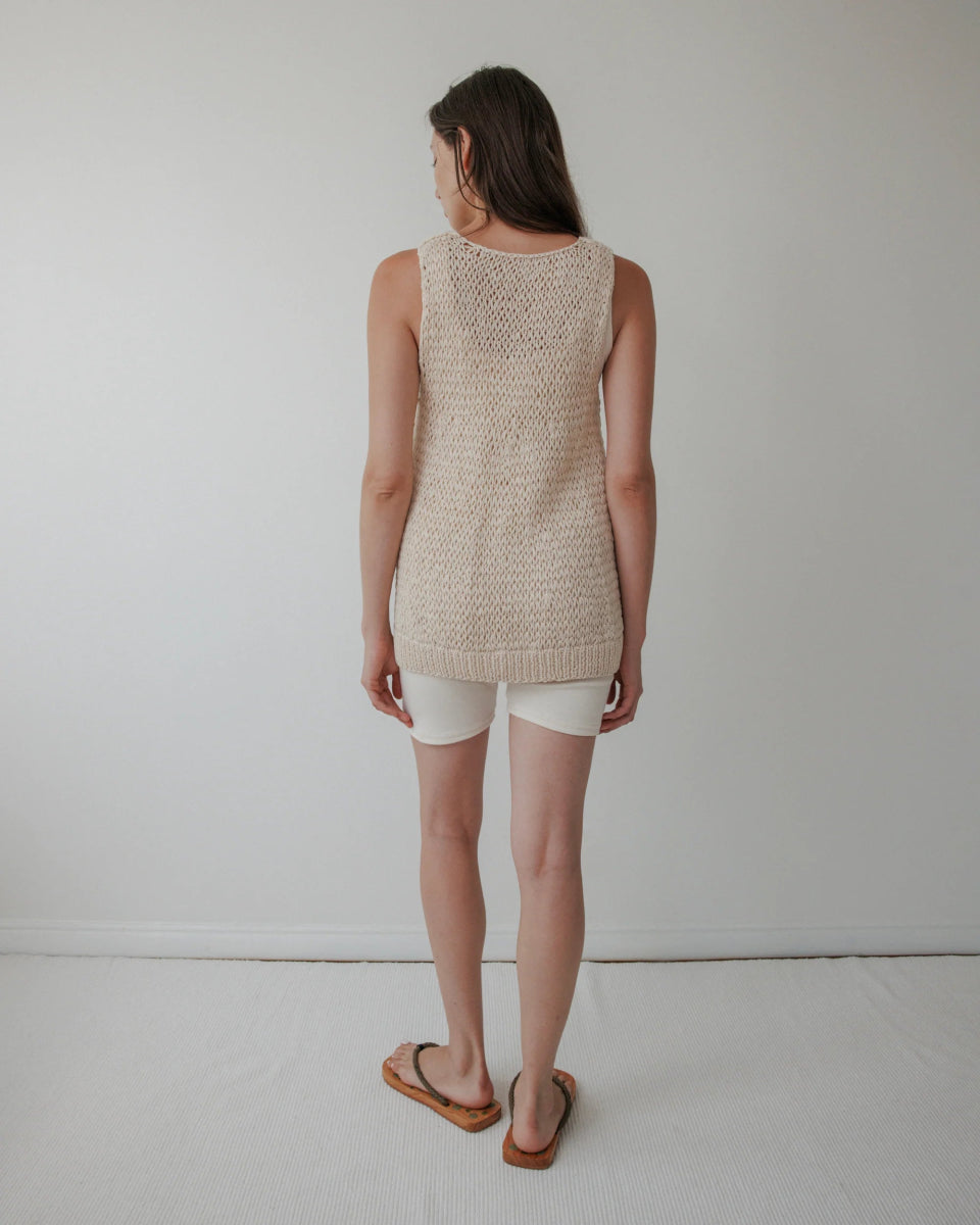 Handknit Tank in Bone - Soochie - Wol Hide