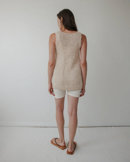 Handknit Tank in Bone - Soochie - Wol Hide