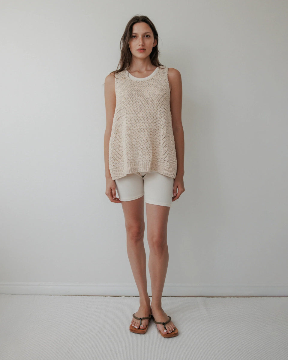 Handknit Tank in Bone - Soochie - Wol Hide