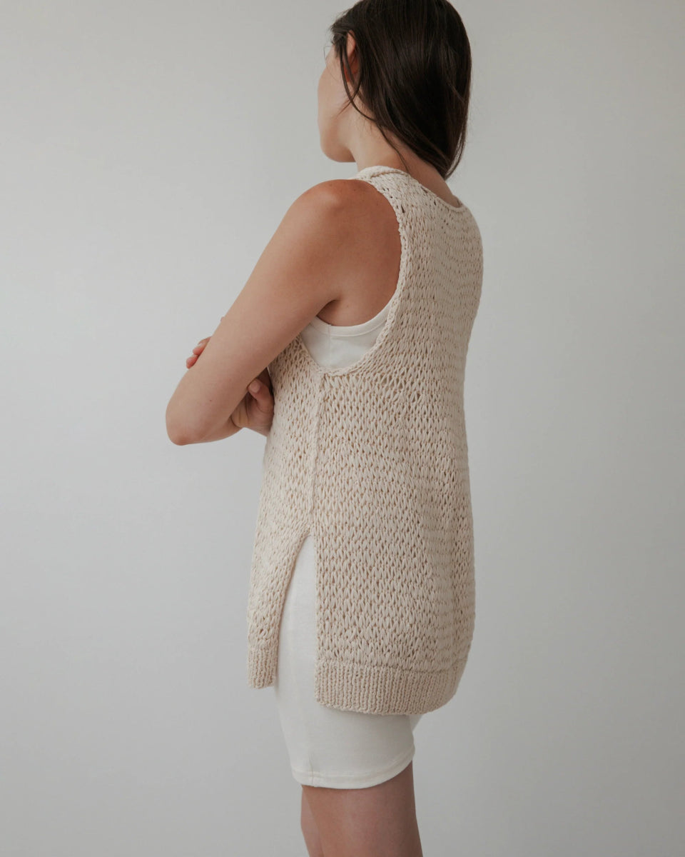Handknit Tank in Bone - Soochie - Wol Hide