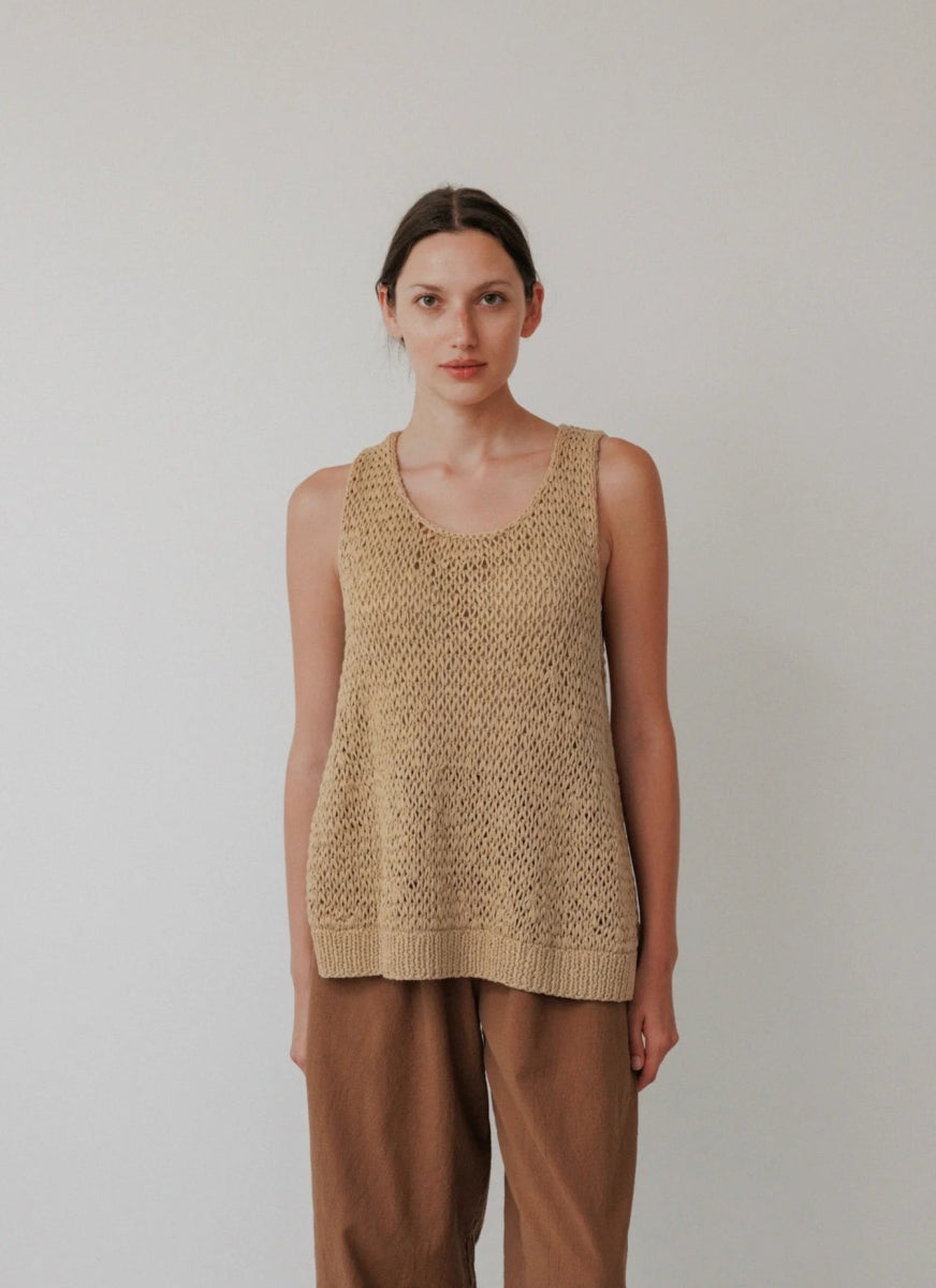Handknit Tank in Sand - Soochie - Wol Hide