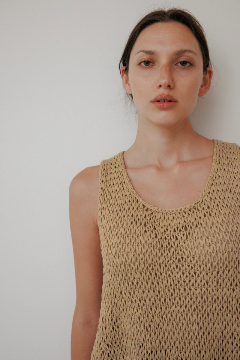 Handknit Tank in Sand - Soochie - Wol Hide