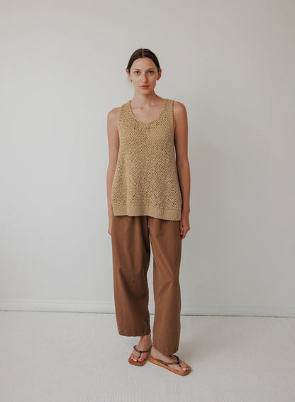 Handknit Tank in Sand - Soochie - Wol Hide