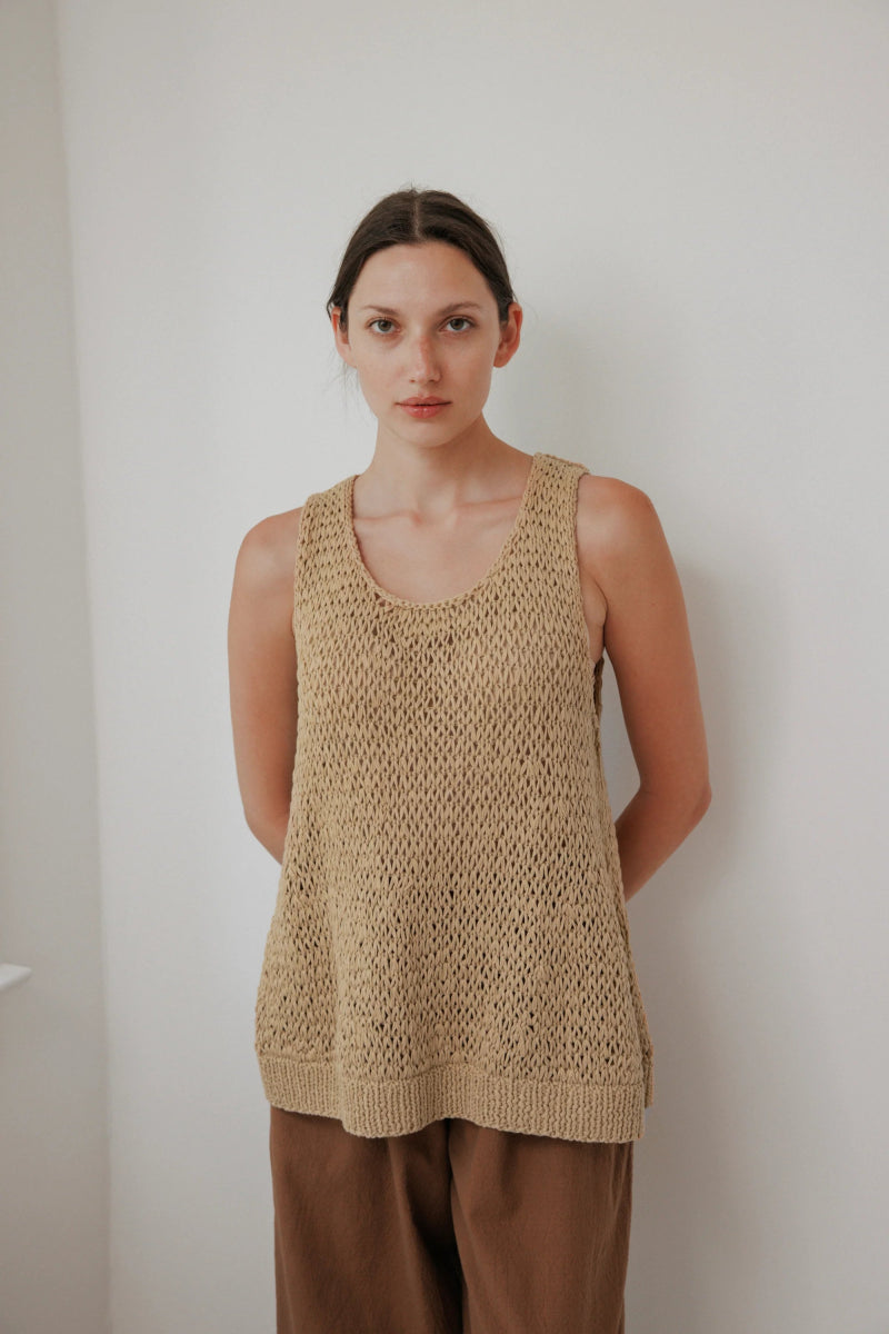 Handknit Tank in Sand - Soochie - Wol Hide