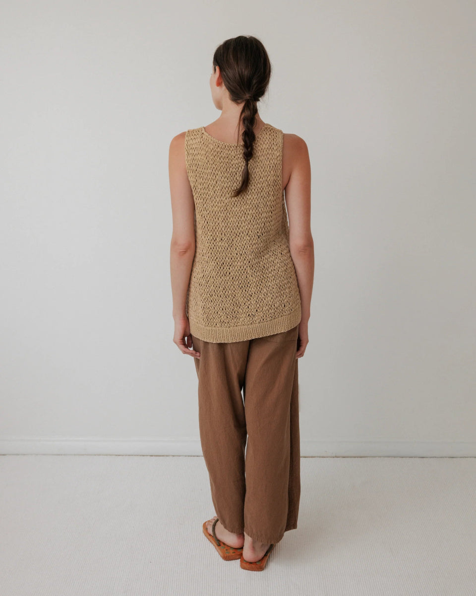 Handknit Tank in Sand - Soochie - Wol Hide