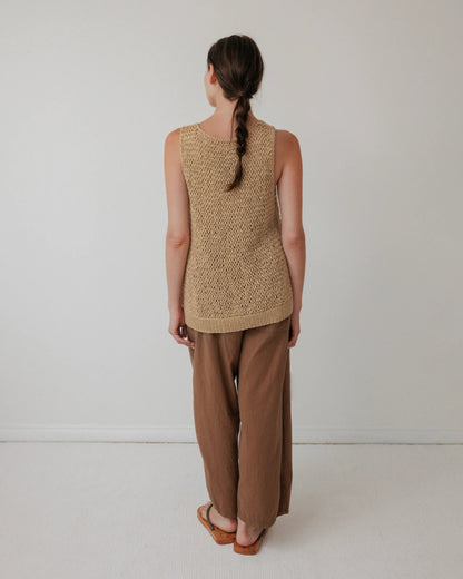 Handknit Tank in Sand - Soochie - Wol Hide