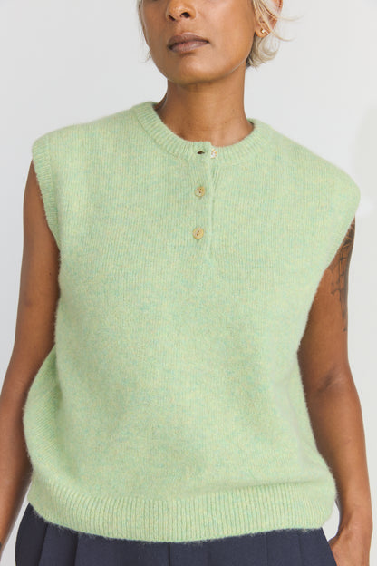 Joe Cashmere Vest - Dusty Aqua