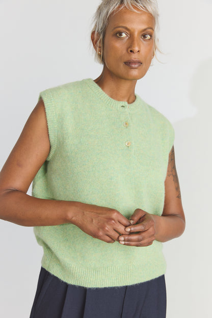Joe Cashmere Vest - Dusty Aqua
