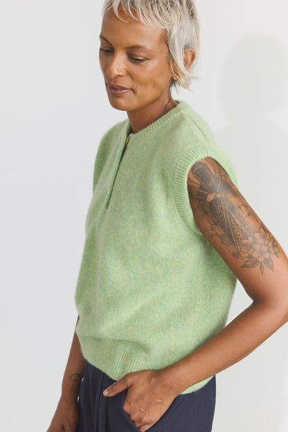 Joe Cashmere Vest - Dusty Aqua