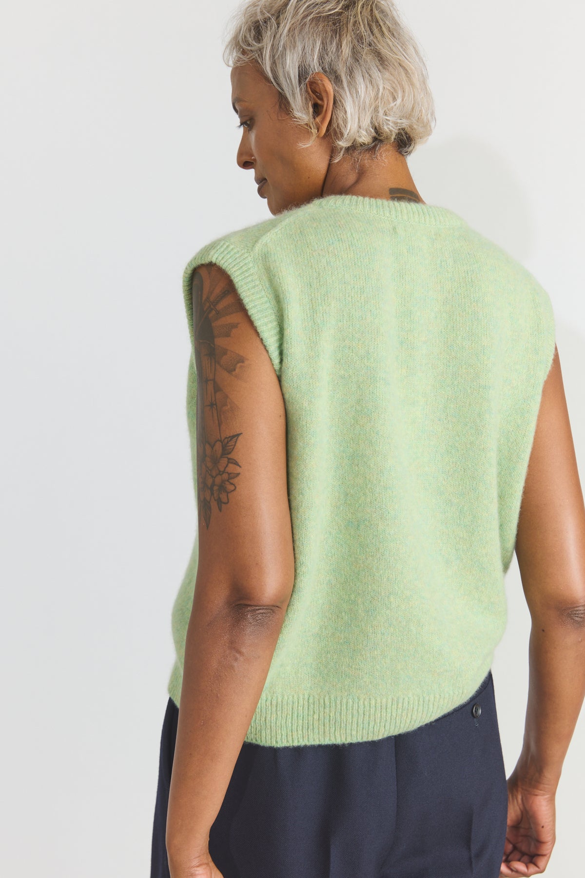 Joe Cashmere Vest - Dusty Aqua