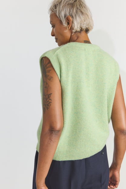 Joe Cashmere Vest - Dusty Aqua