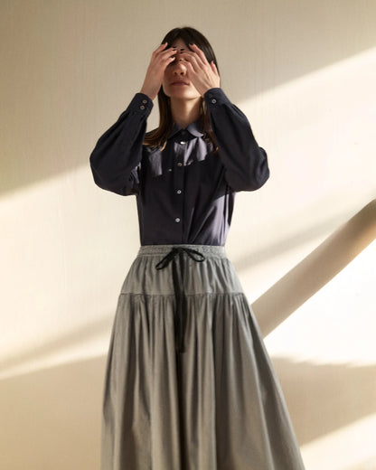 Drawcord La Jupe - Black Fine Stripe