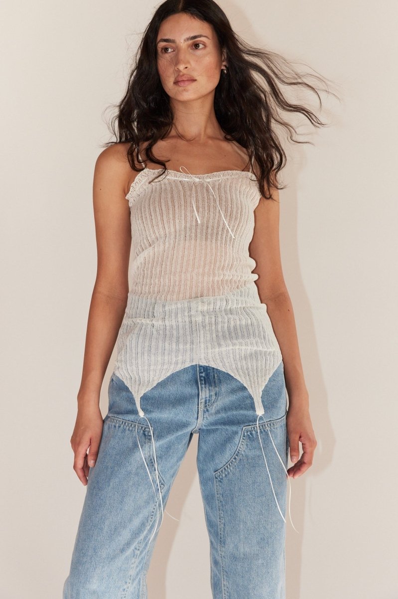 トップス euchronia wholegarment lace camisole Lace Camisole in Off-White – Soochie