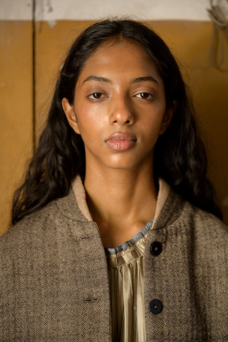 Leo Short Wool Jacket in Herringbone - Soochie - Runaway Bicycle