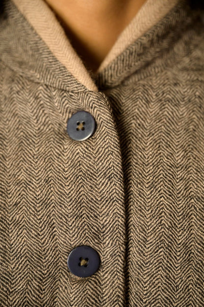 Leo Short Wool Jacket in Herringbone - Soochie - Runaway Bicycle