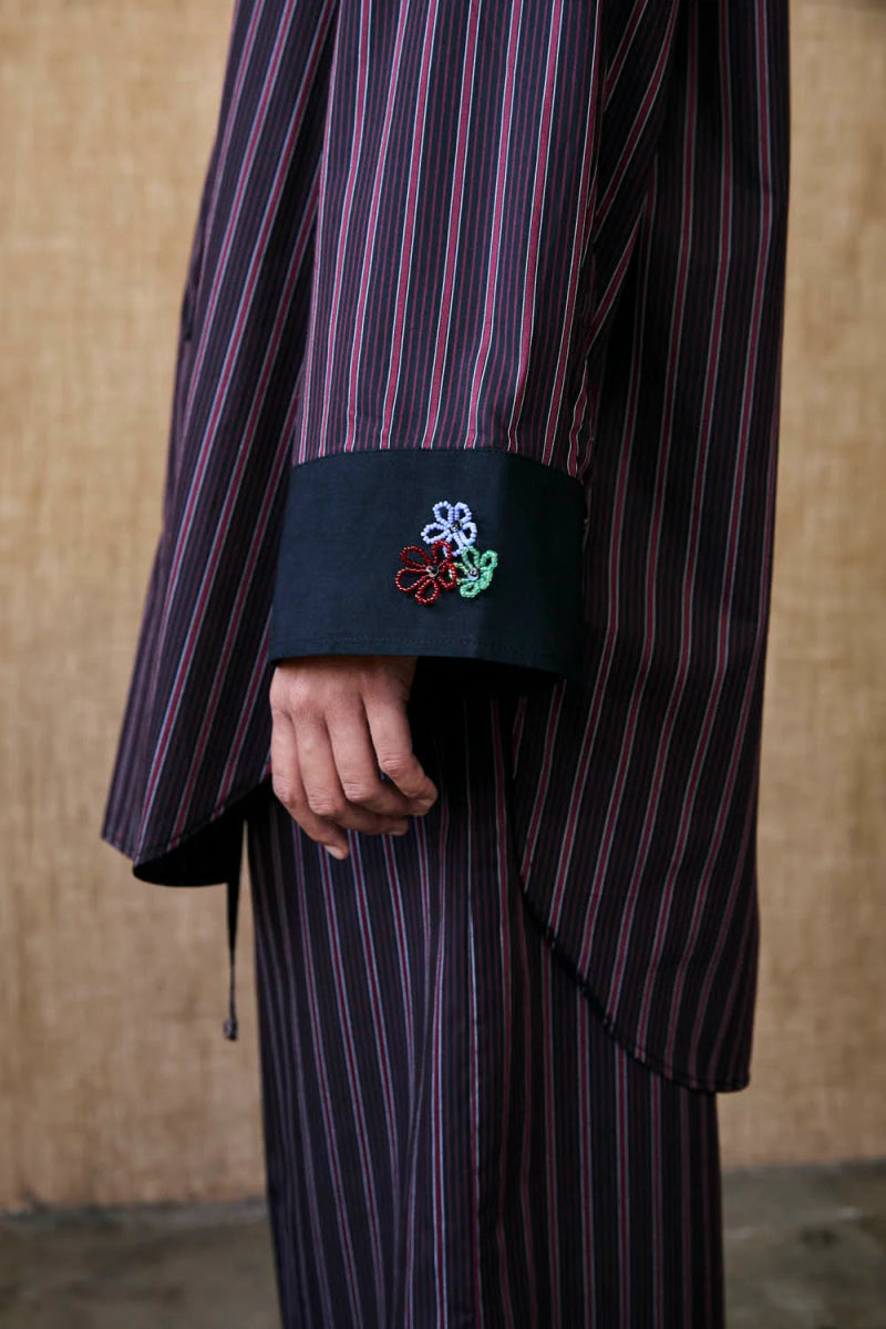 Lita Blouse in Black Stripe - Soochie - Chan Luu