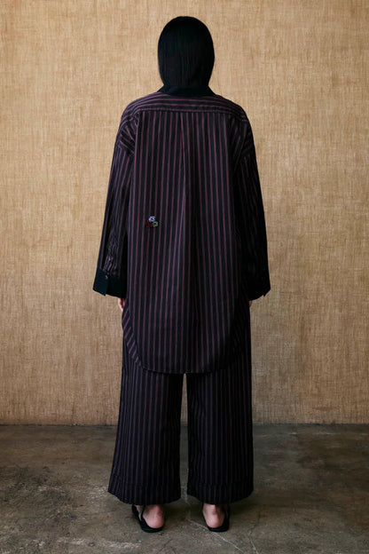 Lita Blouse in Black Stripe - Soochie - Chan Luu