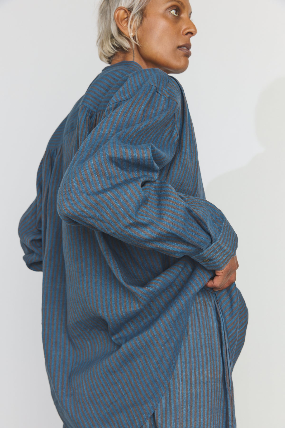Logo Blouse - Brown & Blue