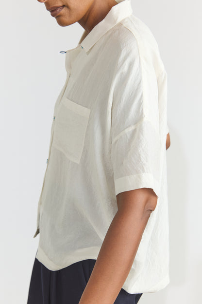 Lori Silk S/S Shirt - White