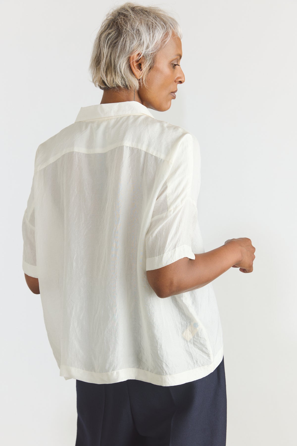 Lori Silk S/S Shirt - White