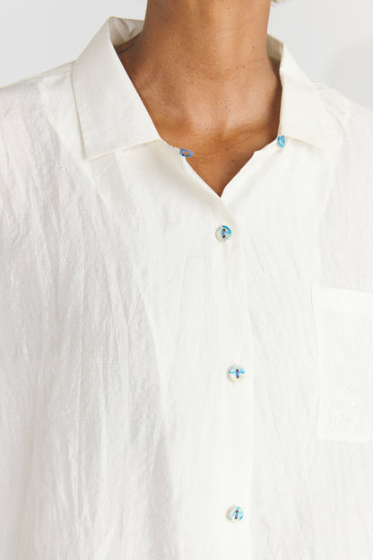 Lori Silk S/S Shirt - White