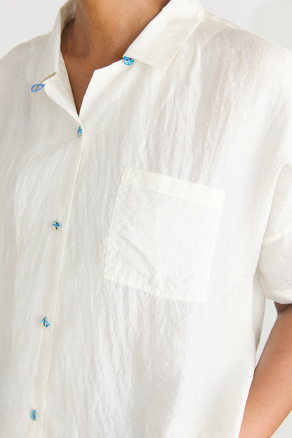 Lori Silk S/S Shirt - White