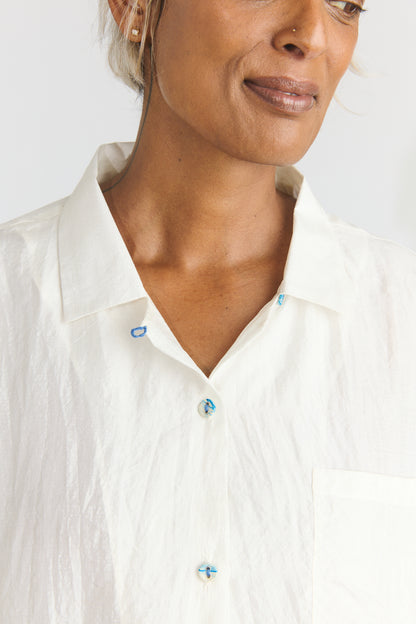 Lori Silk S/S Shirt - White