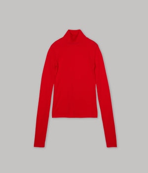 Mockneck Tee in Red