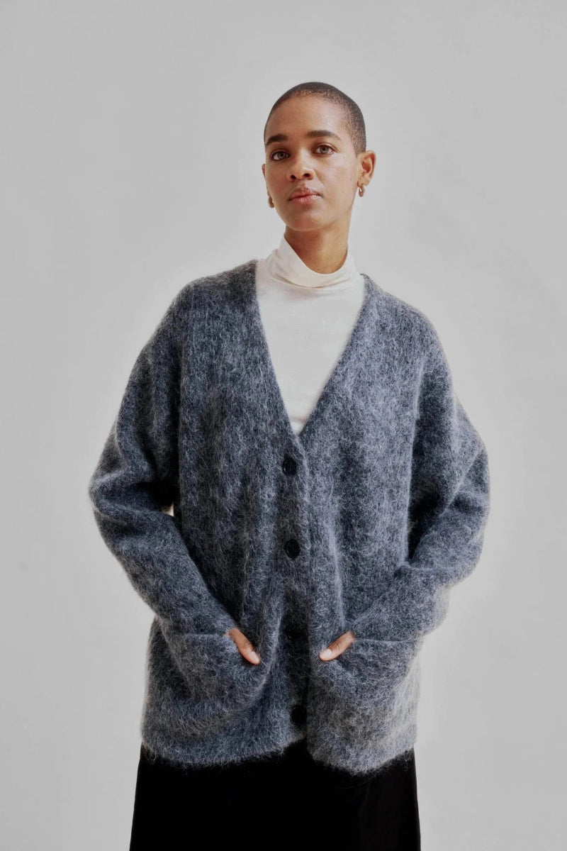 Mohair Cardigan in Charcoal - Soochie - Sayaka Davis