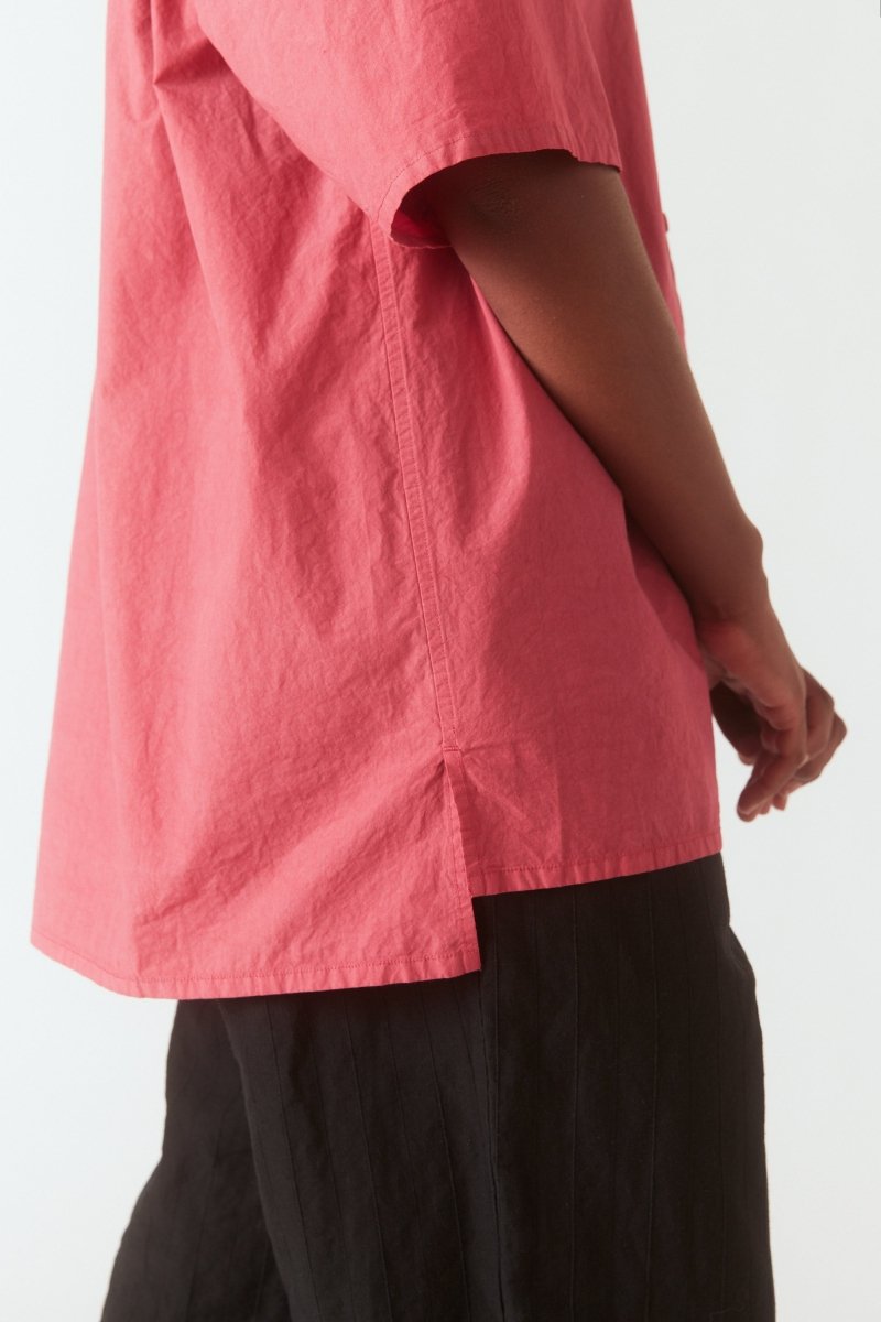 Open Collar Shirt in Raspberry - Soochie - Yoko Sakamoto