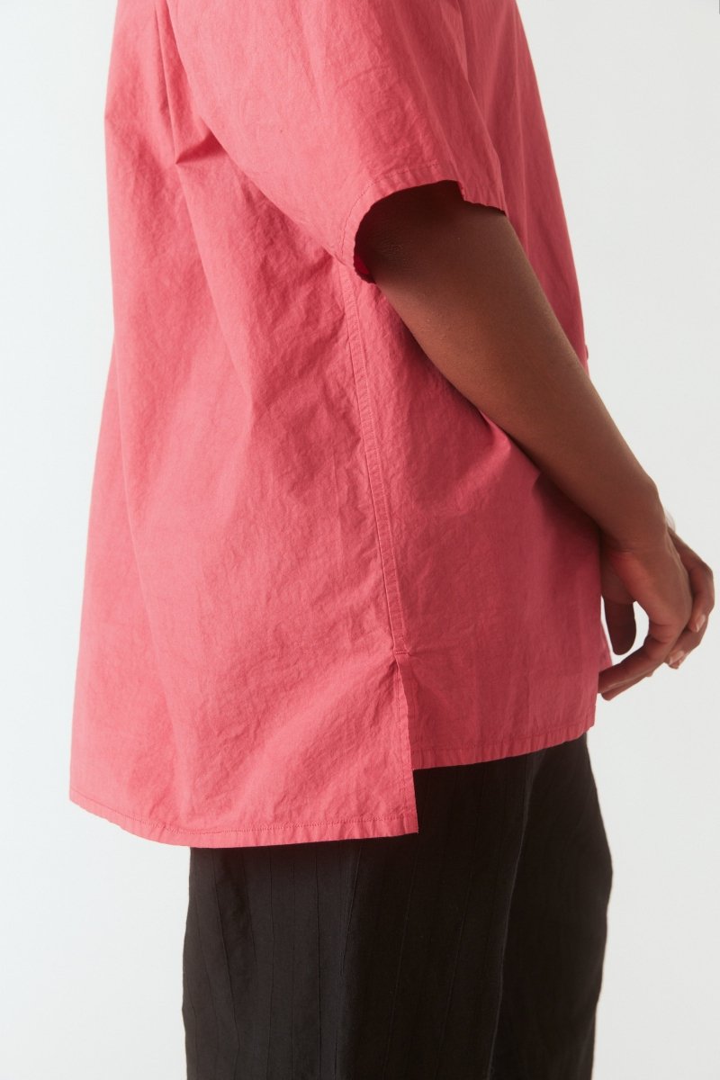 【SARTO】 \"OPEN COLLAR BLOUSE\" Open Collar Shirt in Raspberry – Soochie
